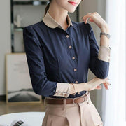 New OL White Blouse Plus Size 2XL Long Sleeve Turn-down Collar Formal Elegant Ladies Female Shirt Blusas Ladies Tops-Women Clothing-Come4Buy eShop