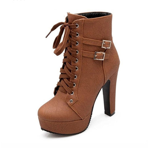 Fendi Ankle Boots Women Fendace FF Fabric Brown