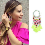 FIRENZE FRINGE DROPS earrings fashion women statement multi color beads tassel EARRINGS dangle drop Earrings for women-EARRINGS-Come4Buy eShop