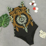 Einteiliger Damen-Spielanzug mit Retro-Print Sexy Stretch-Body für Frauen Badeanzug Sommer-Badebekleidung schwarzer Bikini insgesamt - Damenbekleidung - Come4Buy eShop