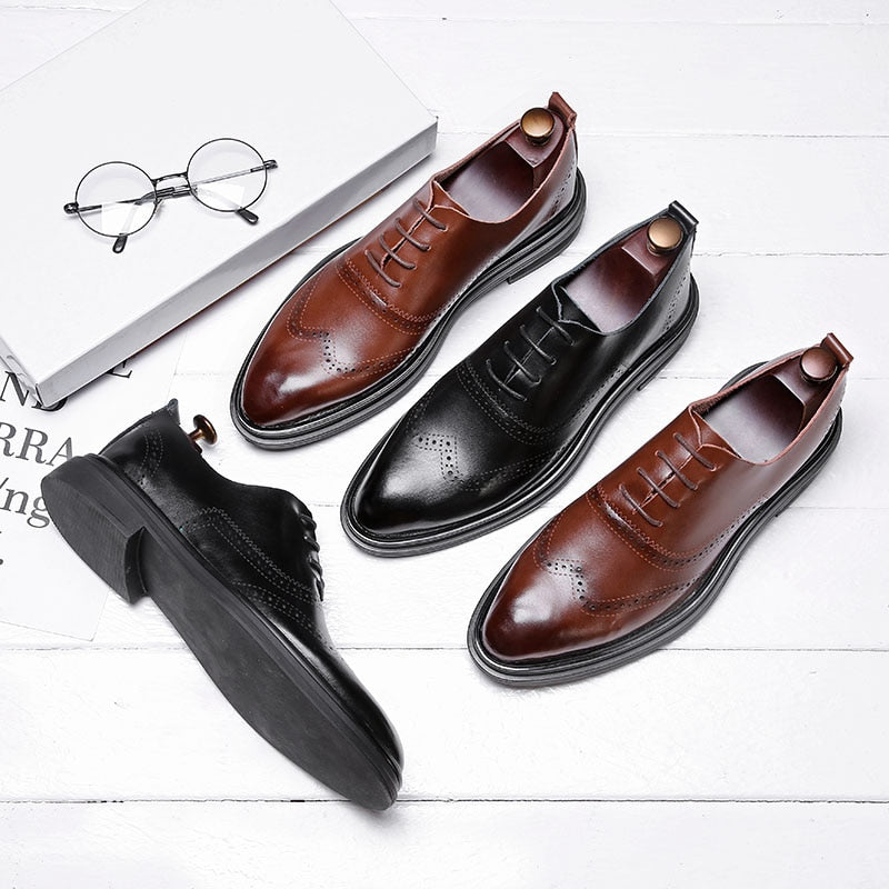 Elevate Your Style with Premium Leather Lace-up Dress Shoes for Men ...