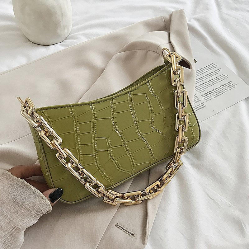 Women Solid Color Metal Chain Shoulder Handbags Female Travel Fashion –  Come4Buy eShop