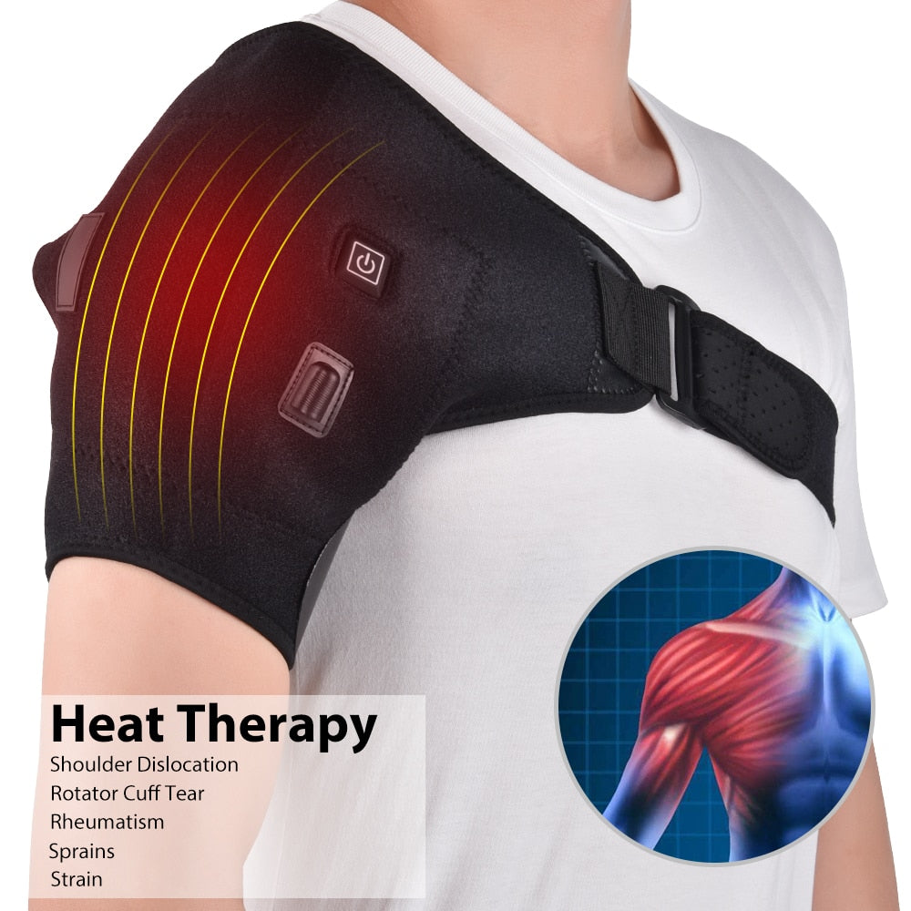 Heating Shoulder Brace Support Wrap Heated Pad Support Brace For Rotator  Cuff