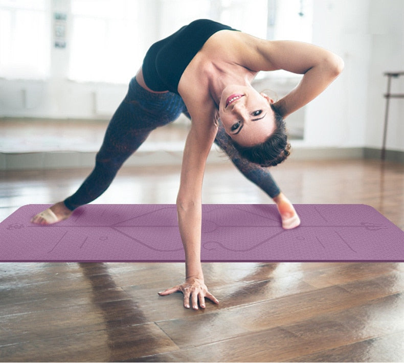 LFS Large Yoga Mat, Extra Thick and Wide (184cm x 80cm x 10mm),  Double-Sided Non Slip Exercise Mats for Home Workout, Anti-Tear Yoga Mats  for Pilates