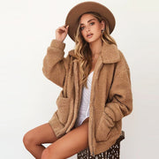 테디 코트 여성 겨울 자켓 푹신한 패션 스트리트웨어 자켓 지퍼