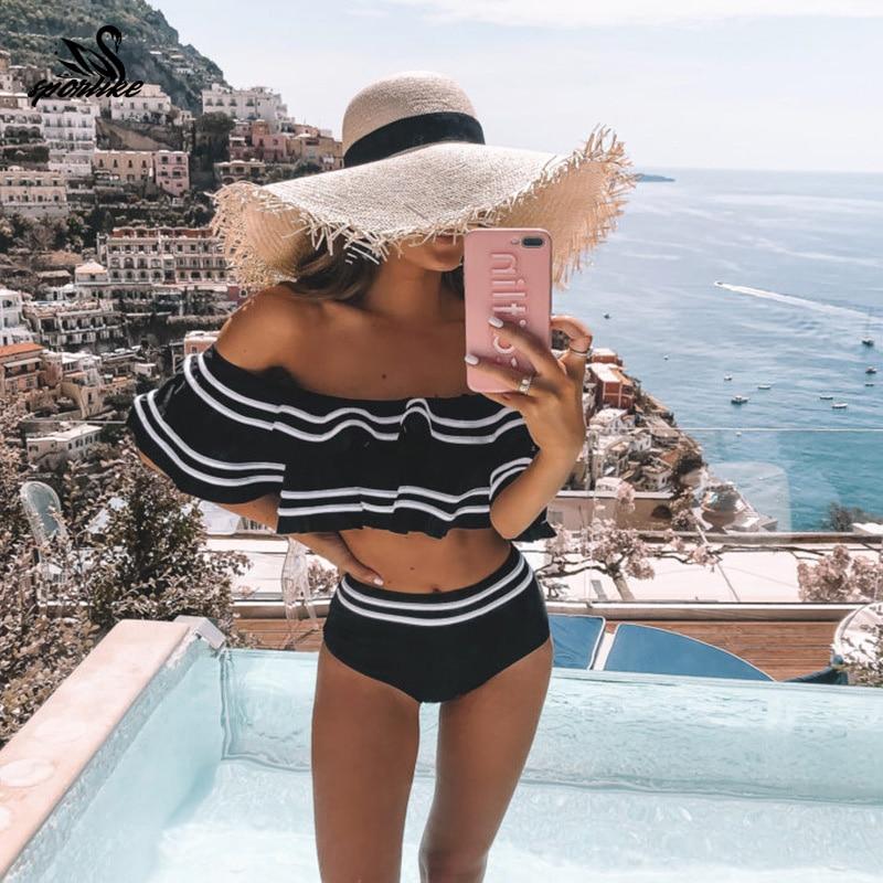 Off the shoulder high waisted bikini new arrivals