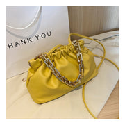 Gold Chains Dumpling Clip Purse Bag Women Cloud Underarm Shoulder Bag 