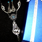 Conjunto de collar chapado en cristal de la antigüedad esmeralda - Come4Buy eShop
