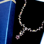 Conjunto de collar de aretes de cristal lavanda violeta provenzal - Come4Buy eShop