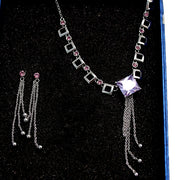 မင်္ဂလာပွဲ မွေးနေ့ပါတီ Zircon Crystal Necklace Earring Set - Come4Buy eShop