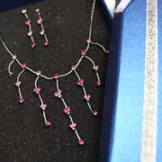 Simple Party Crystal Birthday Gifts Earring Tassel Necklace Set - Come4Buy eShop