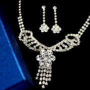 Gorgeous Flower Crystal Wedding Ball Party Earring Necklace Set - Come4Buy eShop