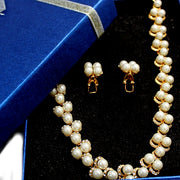 Elegantní modish hruška křišťálové náušnice sada zlatého náhrdelníku - Come4Buy eShop