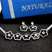 Flower Party Crystal Jet Earring Necklace Set - Come4Buy eShop