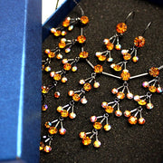 Set di collana con orecchini in cristallo di topazio nuziale - Come4Buy eShop