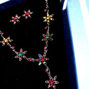 Crystal Colorful Flowers Gun Necklace Set - Come4Buy eShop