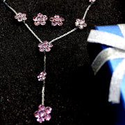 Natural Light Amethyst Flower Crystal Necklace Set - Come4Buy eShop