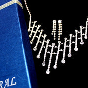 Elegance Regular Crystal Chain Earring Necklace Set - Come4Buy eShop
