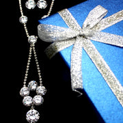 Wedding Party Crystal Flower Tassel Necklace Set - Come4Buy eShop