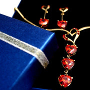 Heart Red Hyacinth Necklace Earring Set - Come4Buy eShop