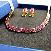 Crystal Gold Chain-like Earring Necklace Set - Come4Buy eShop