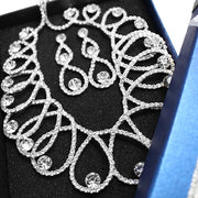Wedding Silver Crystal Necklace Earring Set - Come4Buy eShop