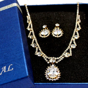 Big Teardrop Crystal Pendant Earring Necklace Set - Come4Buy eShop