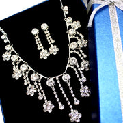 Radiant Flower Tassel Crystal Necklace Set - Come4Buy eShop