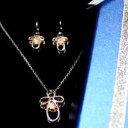 Conjunto de collar de cristal de seda con estampado especial de flores - Come4Buy eShop