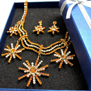 Set di collana placcata oro generoso topazio cristallo sole fiore stella marina - Come4Buy eShop