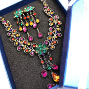 Necklace Set Earrings Crystal Vintage Layer Elegant - Come4Buy eShop