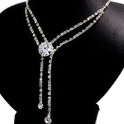 Radiant Numerous Crystal Earring Tassel Necklace Set - Come4Buy eShop