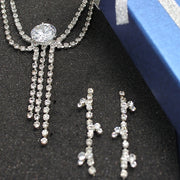 Banquet Wedding Huge Simple Crystal Earring Necklace Set - Come4Buy eShop