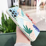 Phone Case For Galaxy Samsung A Series Cover Silicone Printed Leaves Pattern