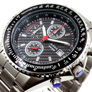 Relógio de mergulho masculino aço inoxidável tom prata Japão movimento Miyota 0S10