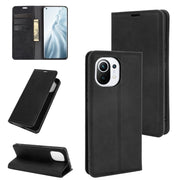 Para sa Xiaomi Mi 11 Retro-skin Business Magnetic Suction Leather Case na may Holder Card Slots
