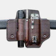 Men Genuine Leather Multi-function Solid Color Mini Tool Bag Vintage Easy Carry Belt Bag Waist Bag