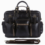 Men Genuine Leather Detachable Strap Hombe Multi-Pocket 15.6 Inch Laptop Bag Briefcase Messenger Bag Crossbody Bags