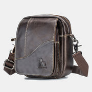 Men Genuine Leather Wear-resistant Large Capacity Vintage Cowhide Crossbody Bags Shoulder Bag Single Bag