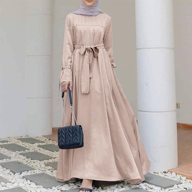 Women's Maxi Dress Australia - Long Sleeve Casual Muslim Abaya