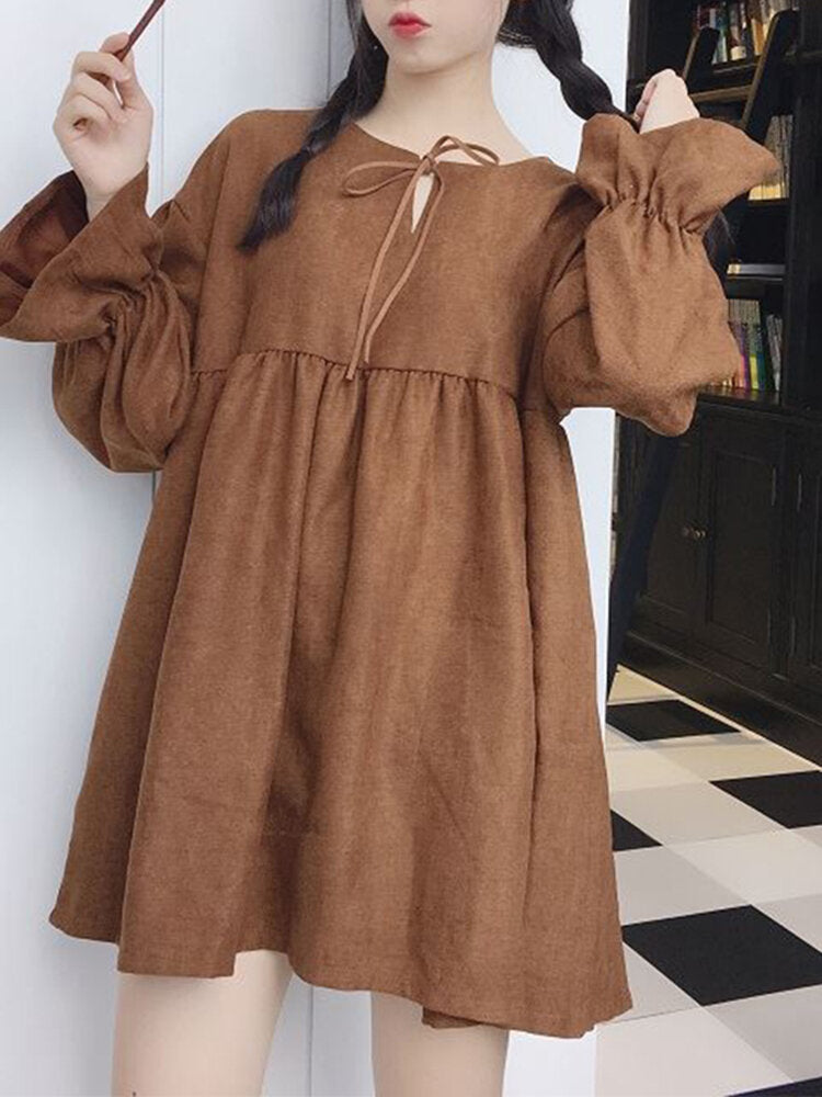 2018 autumn korean long dress Korean Fashion A-line dress for Women
