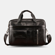 Men Genuine Leather Multifunction Large Capacity Multi-pocket Crossbody Bag Shoulder Bag Handbag Messenger Briefcase