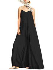 Casual Sleeveless Solid Summer Long Women Maxi Dress