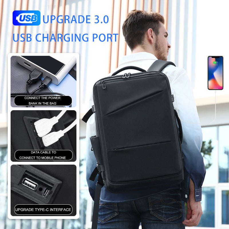 Men Backpack Waterproof 17 Inch Laptop Black – Come4Buy eShop