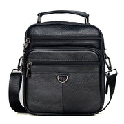 Black Cowhide Leather Messenger Bags Men iPad Business Bag