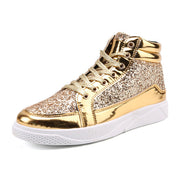 Ankle Boots Gold Luxury Glitter Shoes