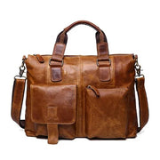 Винтажные портфели для ноутбуков, мужская сумка-тоут из натуральной кожи