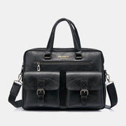 Men Zipper Multi-pocket Handbag Large Capacity Anti-theft Retro 13.3 Inch Laptop Briefcase Crossbody Bags
