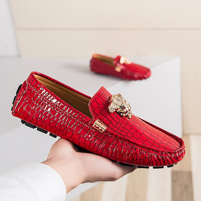 Versace store loafers red