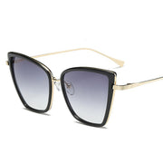 Lunettes de soleil œil de chat lunettes en métal vintage pour femmes miroir rétro UV400